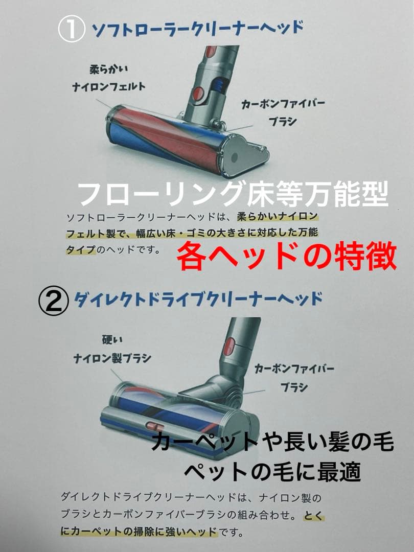 ダイソン⑥V11SV14 ２ヘッドから選択　美品ブルーパイプ　補強型トリガー装着