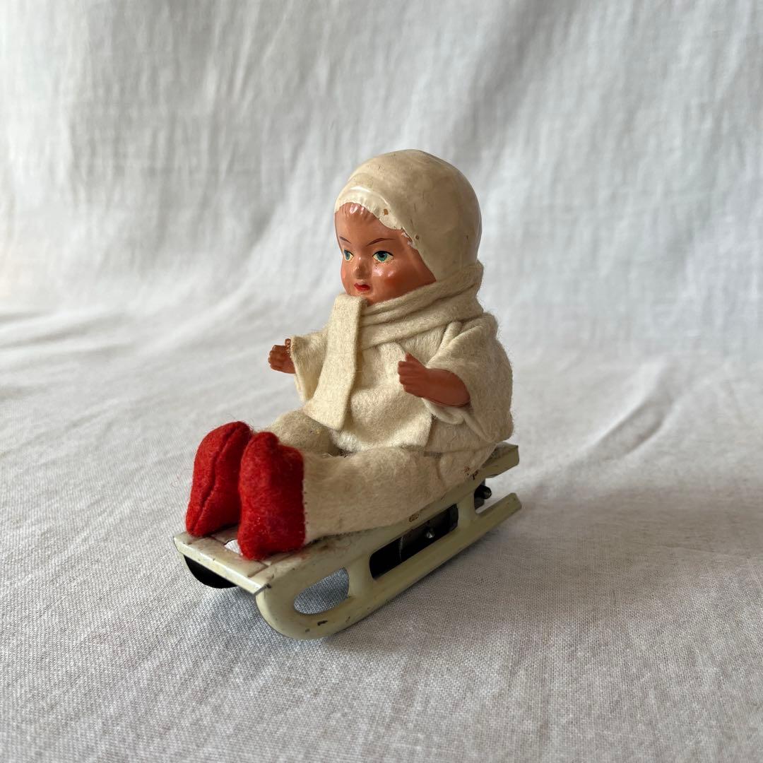 レア　ドイツ　アンティーク　ぜんまい　ソリ滑り