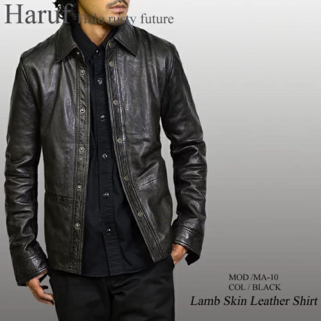 新品 本革 レザージャケット ライダース 革ジャン メンズ ブラック 黒 羊革