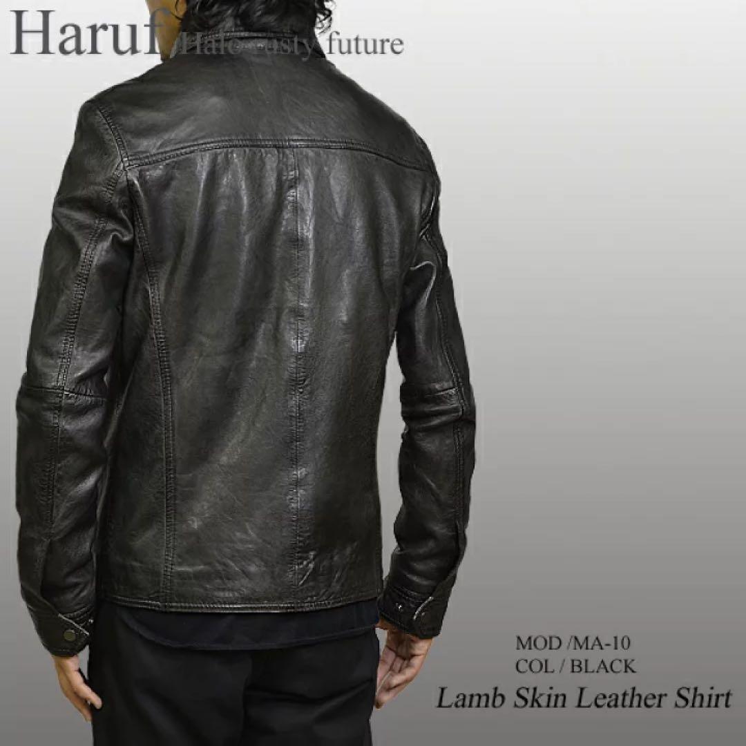 新品 本革 レザージャケット ライダース 革ジャン メンズ ブラック 黒 羊革