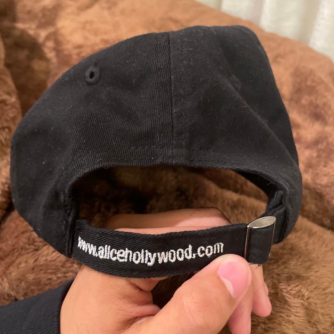 早い者勝ち！美品ALICE HOLLYWOODブラックキャップ　y2k sk8