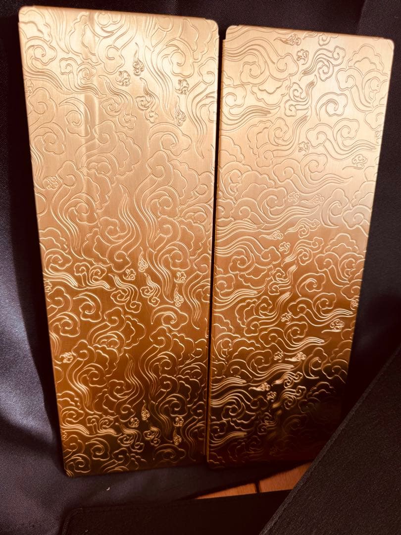 激レア！真鍮製 ハーフユニット天板2枚組 IGT規格 雲柄検:peak