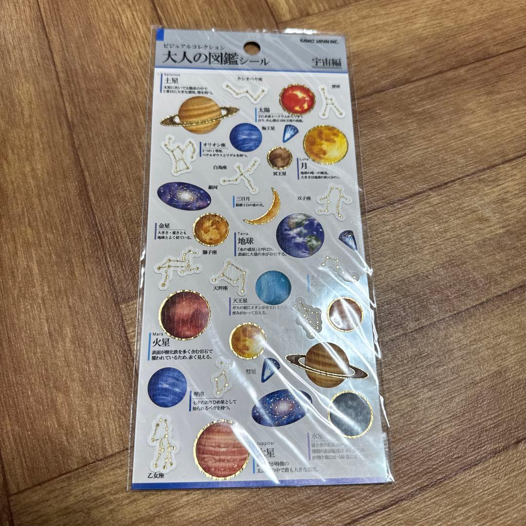 塁*様 【新品】廃盤　初期　大人の図鑑シール　宇宙編　カミオジャパン