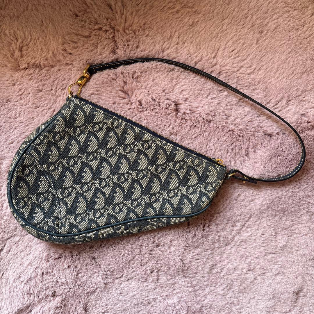 【直営店購入】Christian Dior ショルダーバッグ ダークブルー