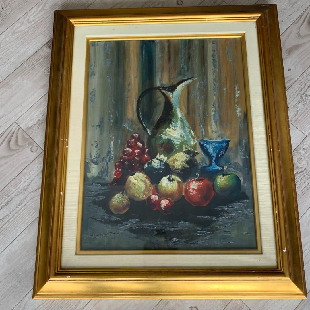 果物に水差し、大迫力の油絵！
