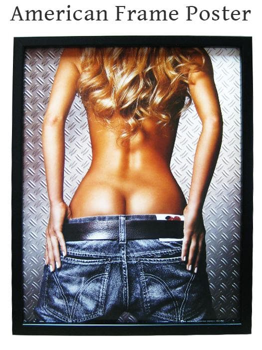 アメリカン フレーム付きポスター (デニムガール M316) ジーンズ ヒップ