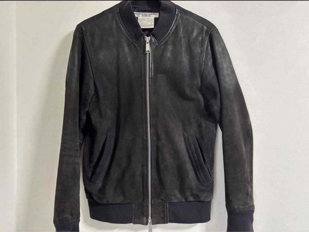 KATHARINE HAMNETT ブルゾン ゴートスキン スエード×レザー