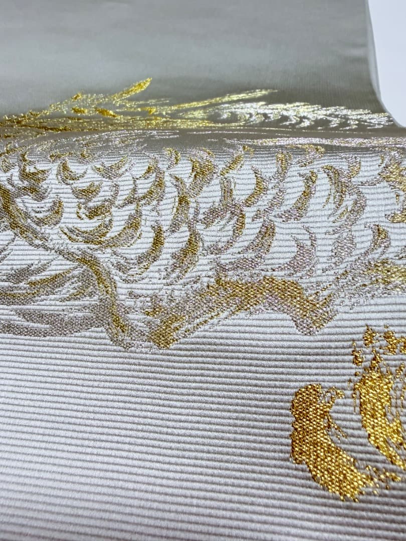 高級 袋帯 正絹 お太鼓柄 となみ織物 となみ帯 落款入 龍 ドラゴン 訪問着