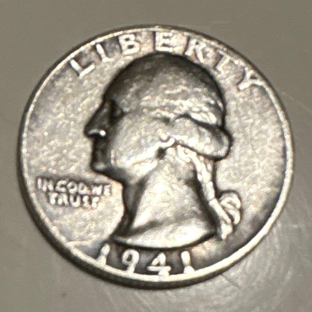 〜希少〜1941年製造 アメリカ合衆国のワシントン・クォーター（25セント）銀貨