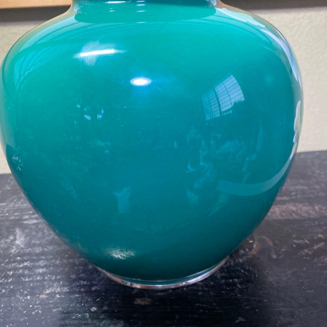 翡翠色　安藤七宝花瓶