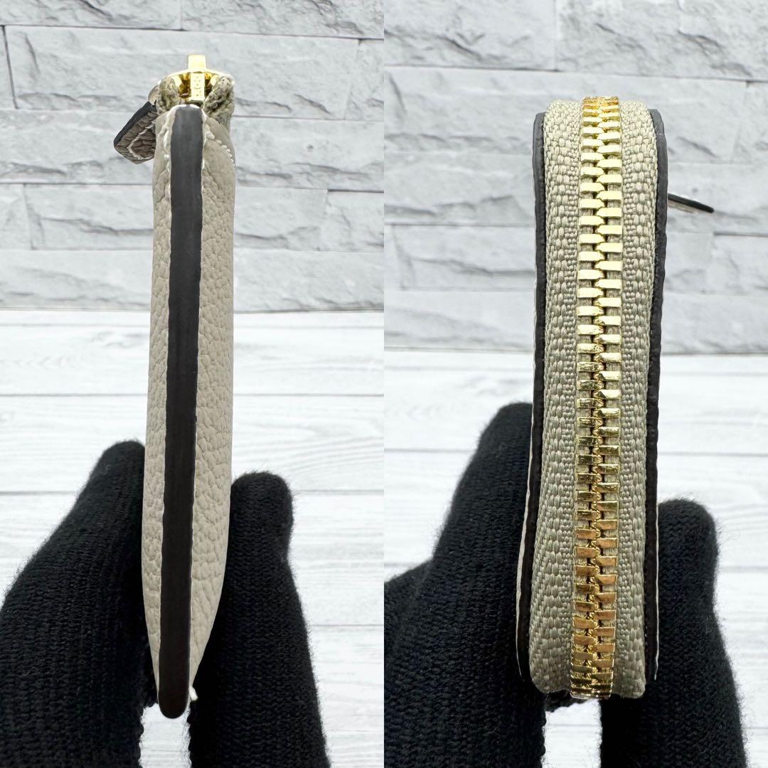 【未使用】ボナベンチュラ ケース　グレージュ　ピンク　バイカラー　レザー