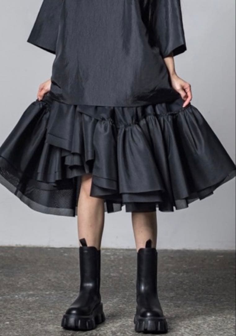 lig. リグドット黒 フレアスカート