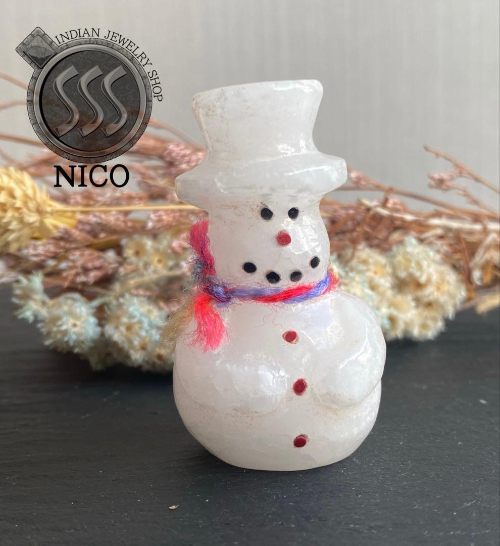 新品　ズニ族　Zuni　フェティッシュ　スノーマン　インディアンジュエリー