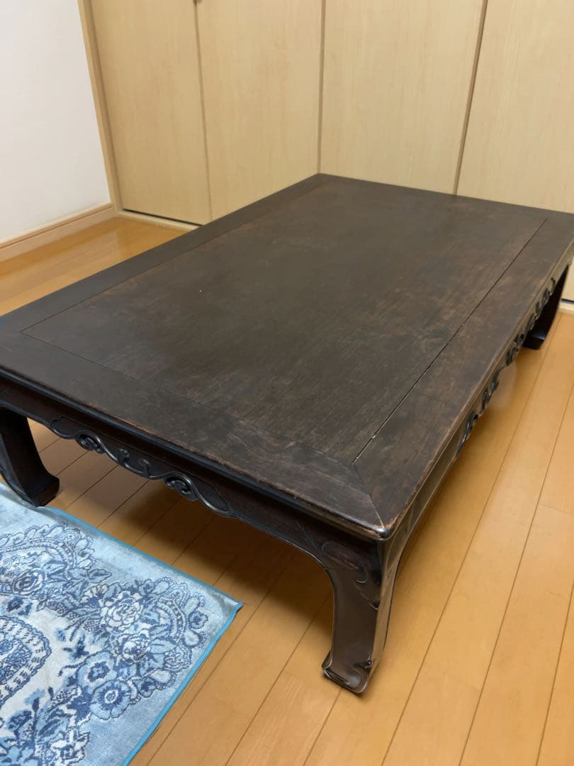 アンティーク木製明治〜昭和初期装飾座卓★ローテーブル座敷机【送料込み】