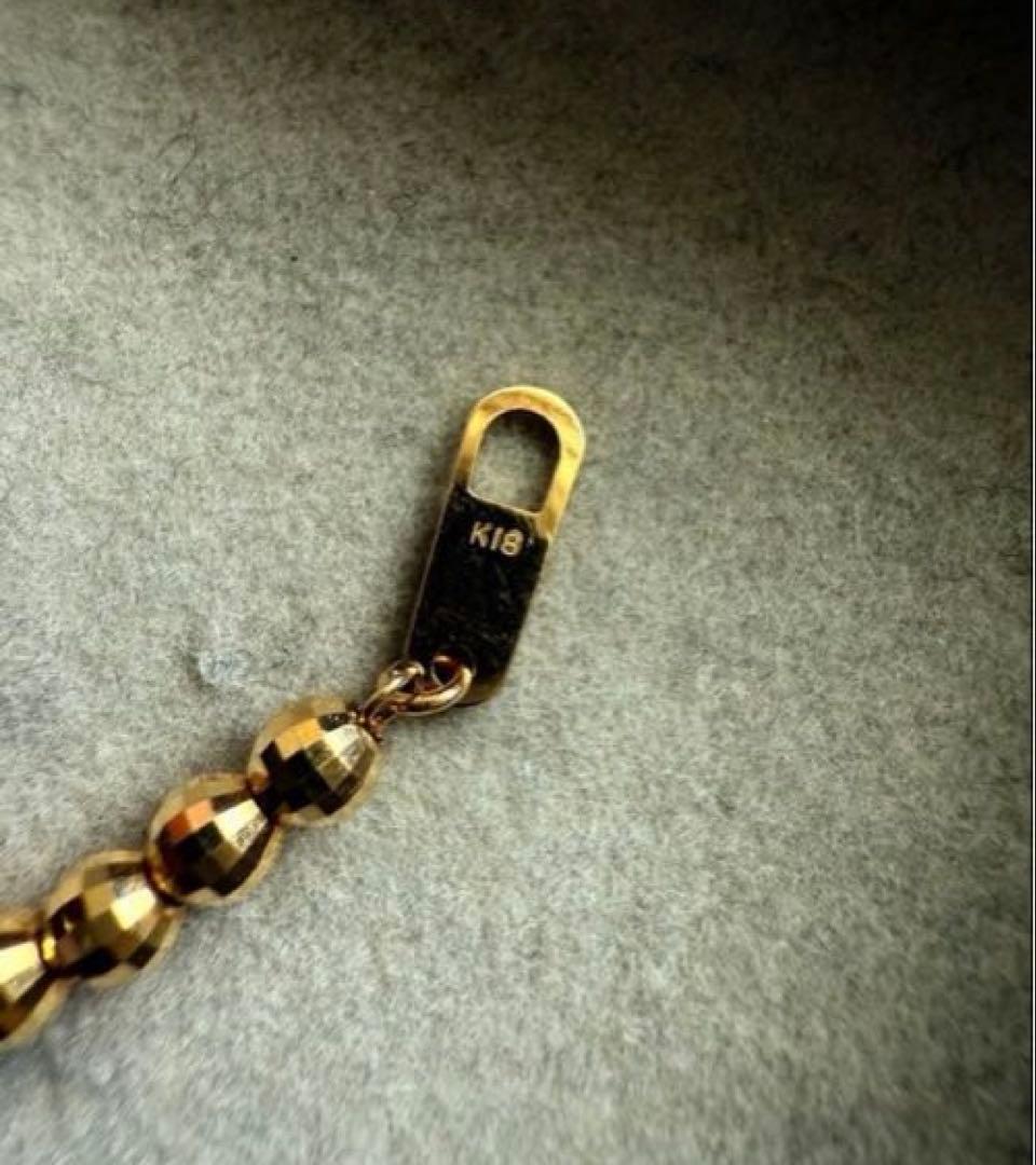 8g K18 ゴールドビーズブレスレット