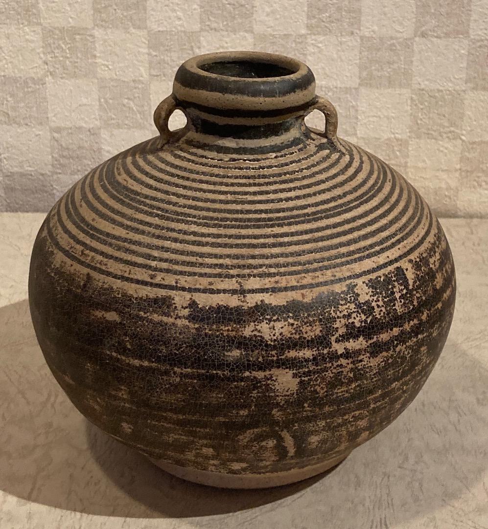 骨董　タイ　古都　スワンカクローク窯の耳付き、花瓶