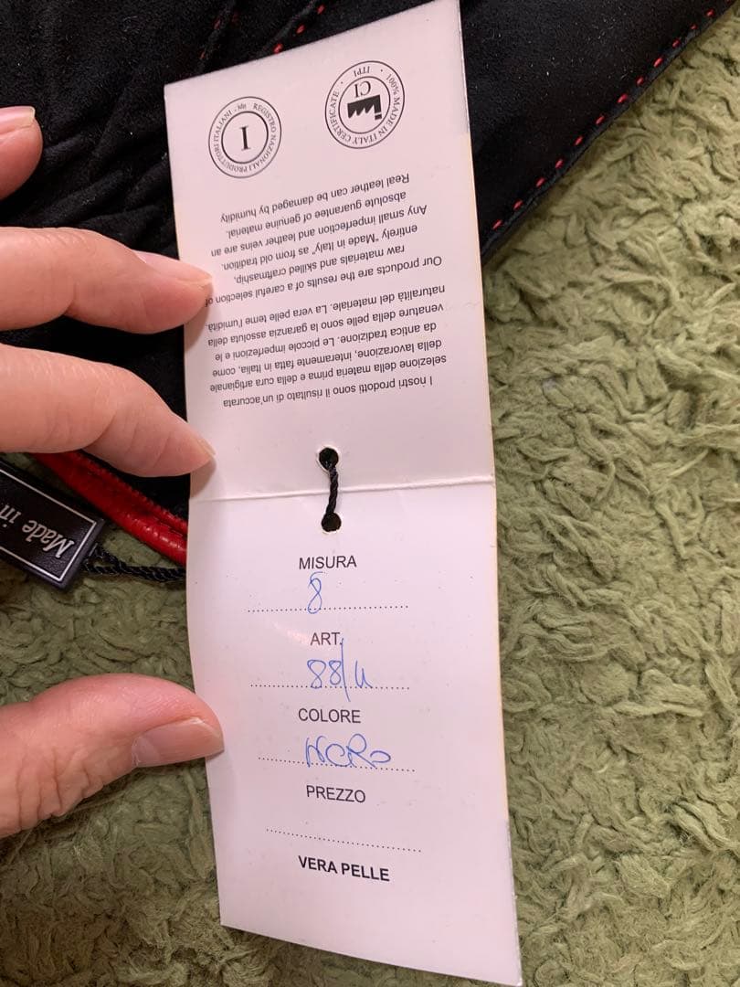 CARIDEI（カリデイ）レザーグローブス羊革レ手袋イタリア黒新品タグ付き