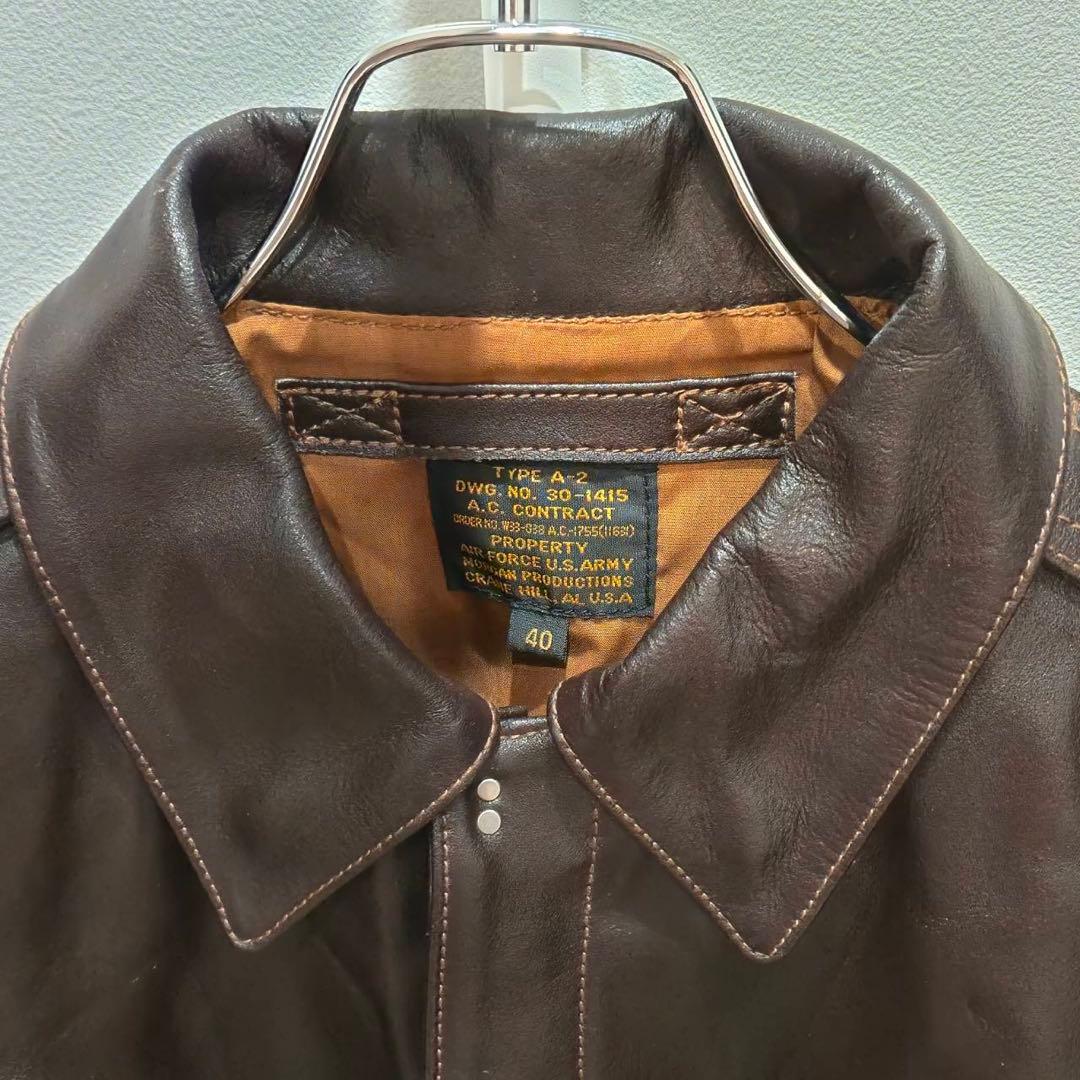希少　本革　モーガン　メンフェスベル　A-2 フライトジャケット 40