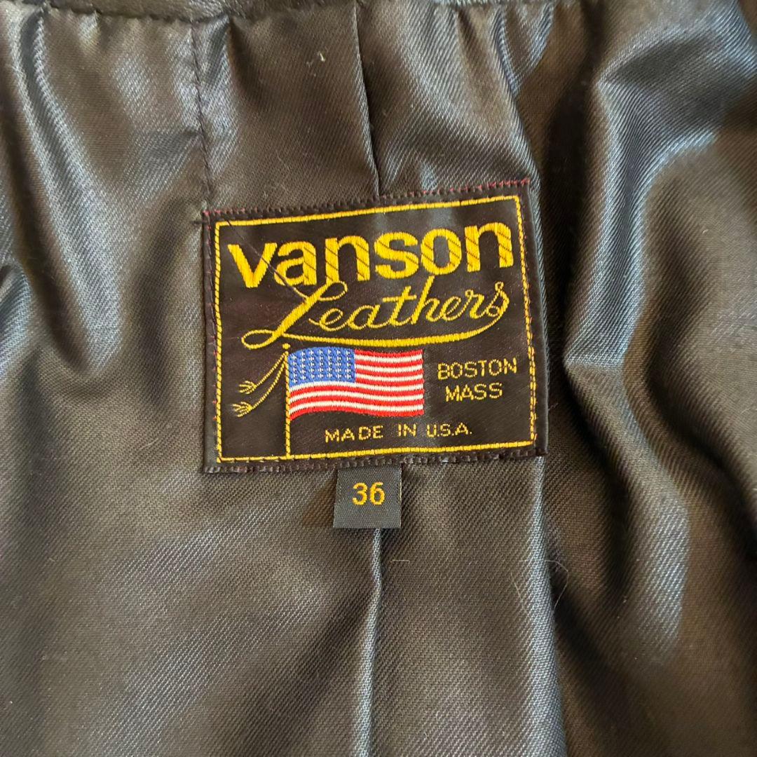 チャリ　vanson 黒 レザージャケット 36 usa製