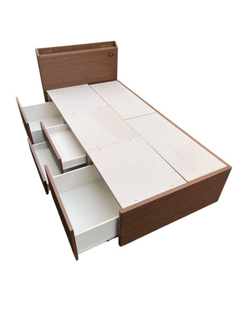 大阪 京都限定 ニトリ ベッドフレーム 収納4つ付き シングルサイズ コンセント