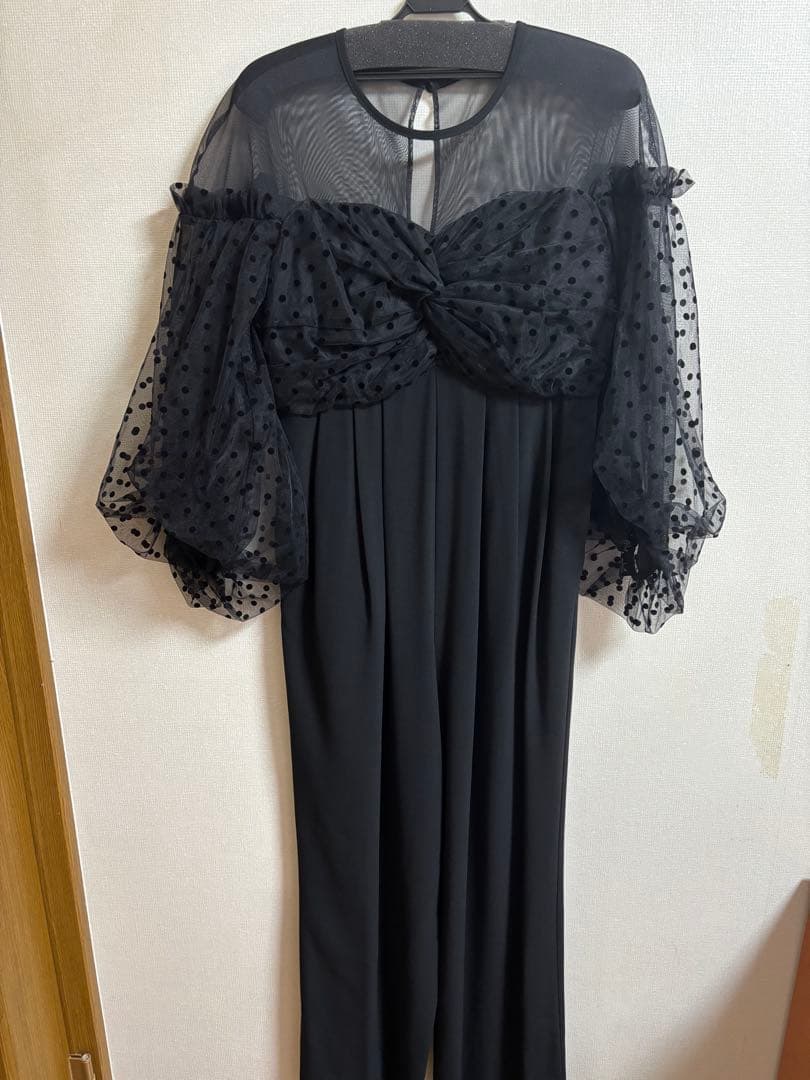 ★値下げしました★flocky dot pants dress【M】【ブラック】