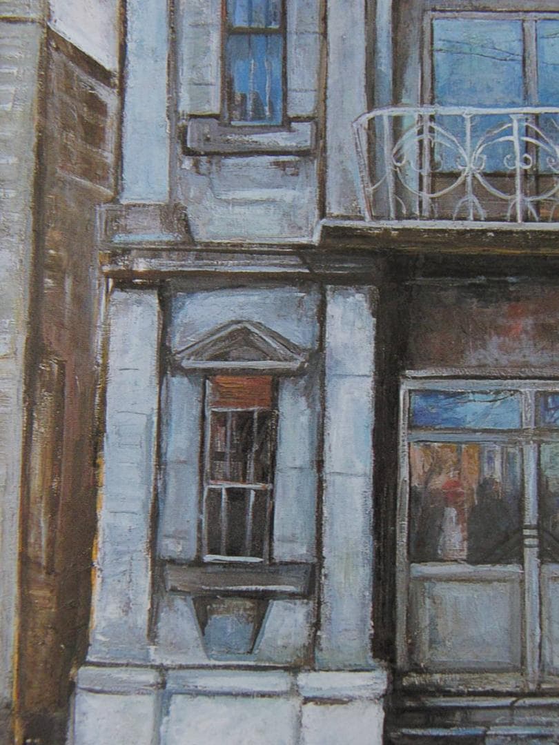 中川澄子、【古い建物】、希少な額装用画集より、新品額装付、状態良好