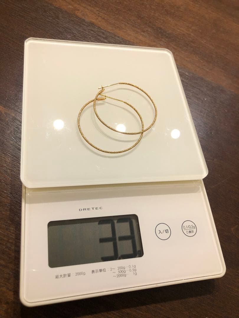 スタージュエリー K18YG フープピアス 両耳用