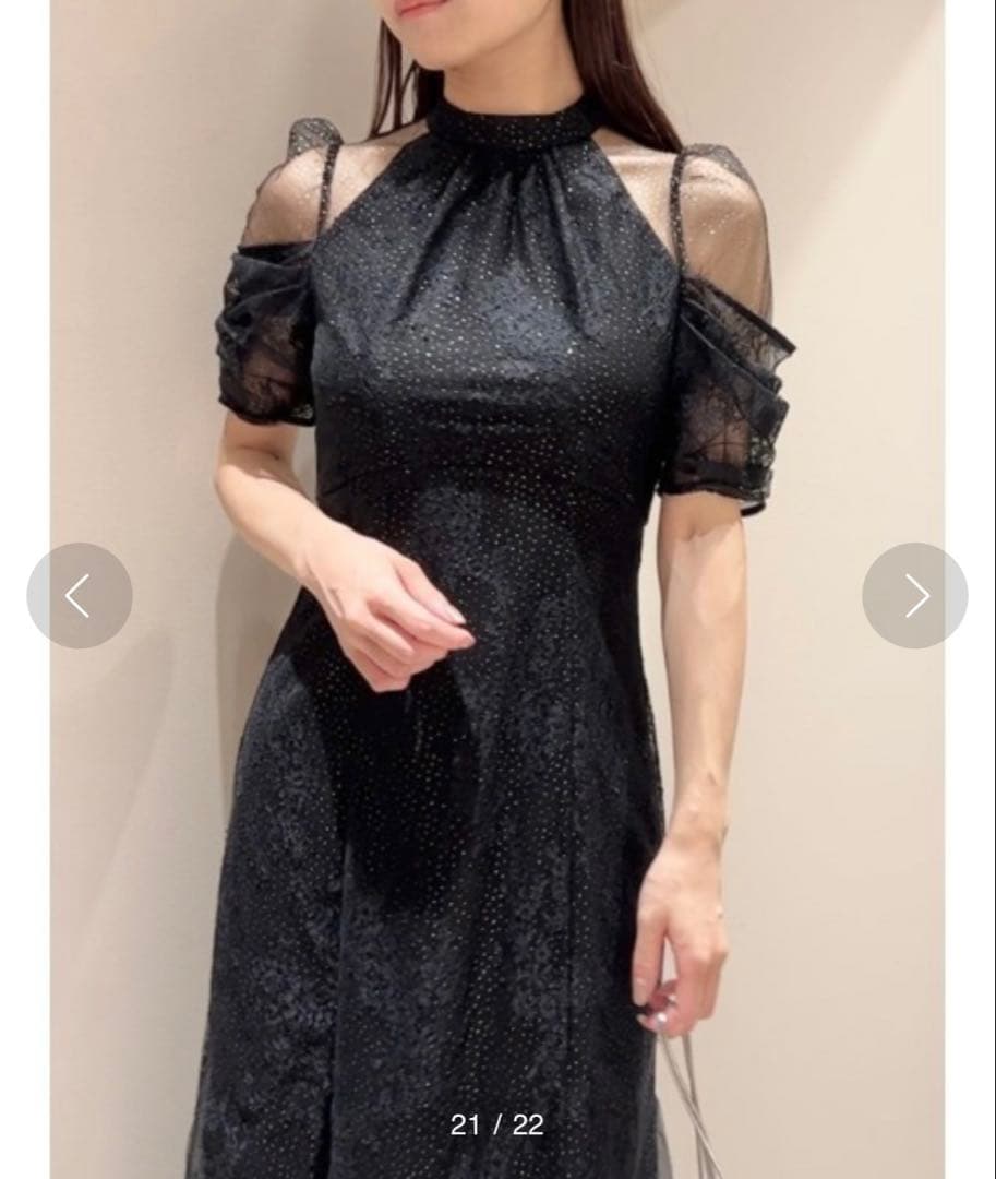 SNIDEL デザインスリーブレースドレス