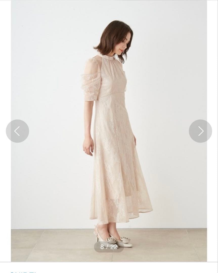 SNIDEL デザインスリーブレースドレス