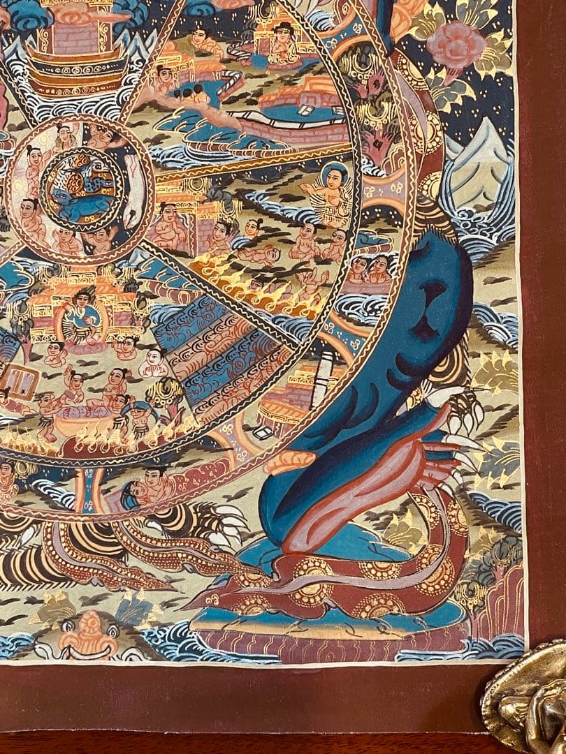 チベット密教 手描き曼荼羅（マンダラ）タンカ【新品・一点物】肉筆画 D2