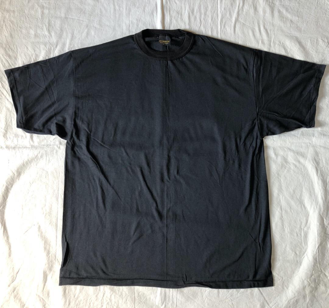 【3枚】未使用 デッド USA製 STRIPES ブラック Tシャツ XL
