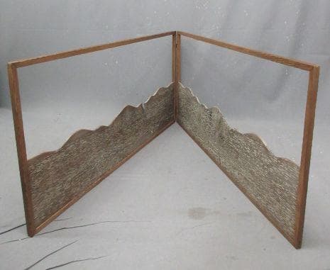 虫喰い地焼杉板風炉先屏風 [B33582]