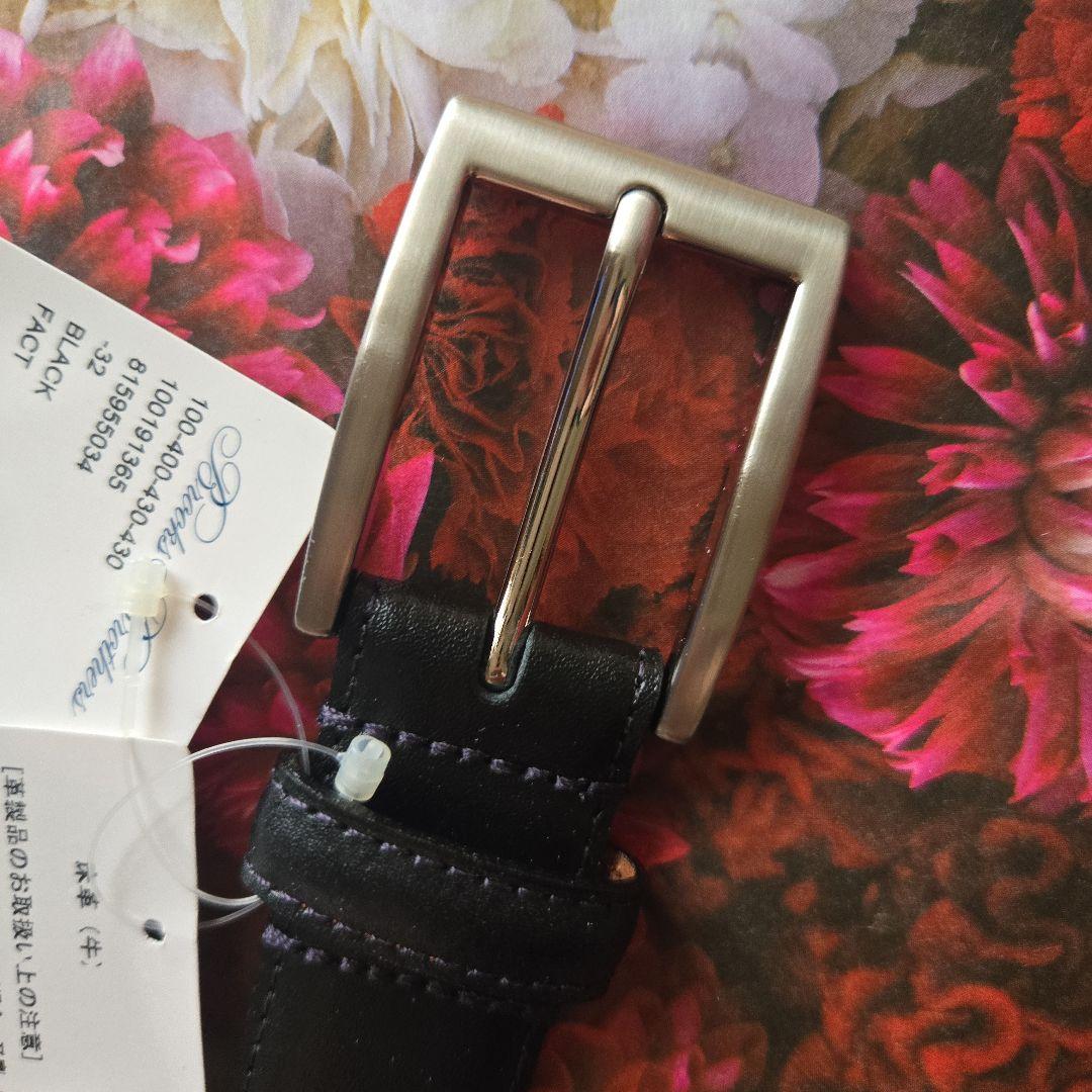 未使用　タグ付き　ブルックスブラザーズ　メンズベルト 革ベルト BROOKS