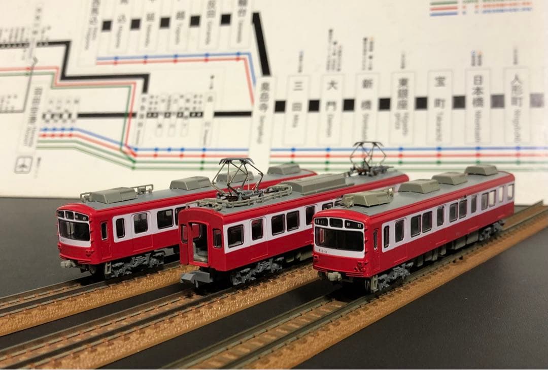 管理番号1617 京急800形旧塗装 NゲージKATO塗装済キット組立品T車3両