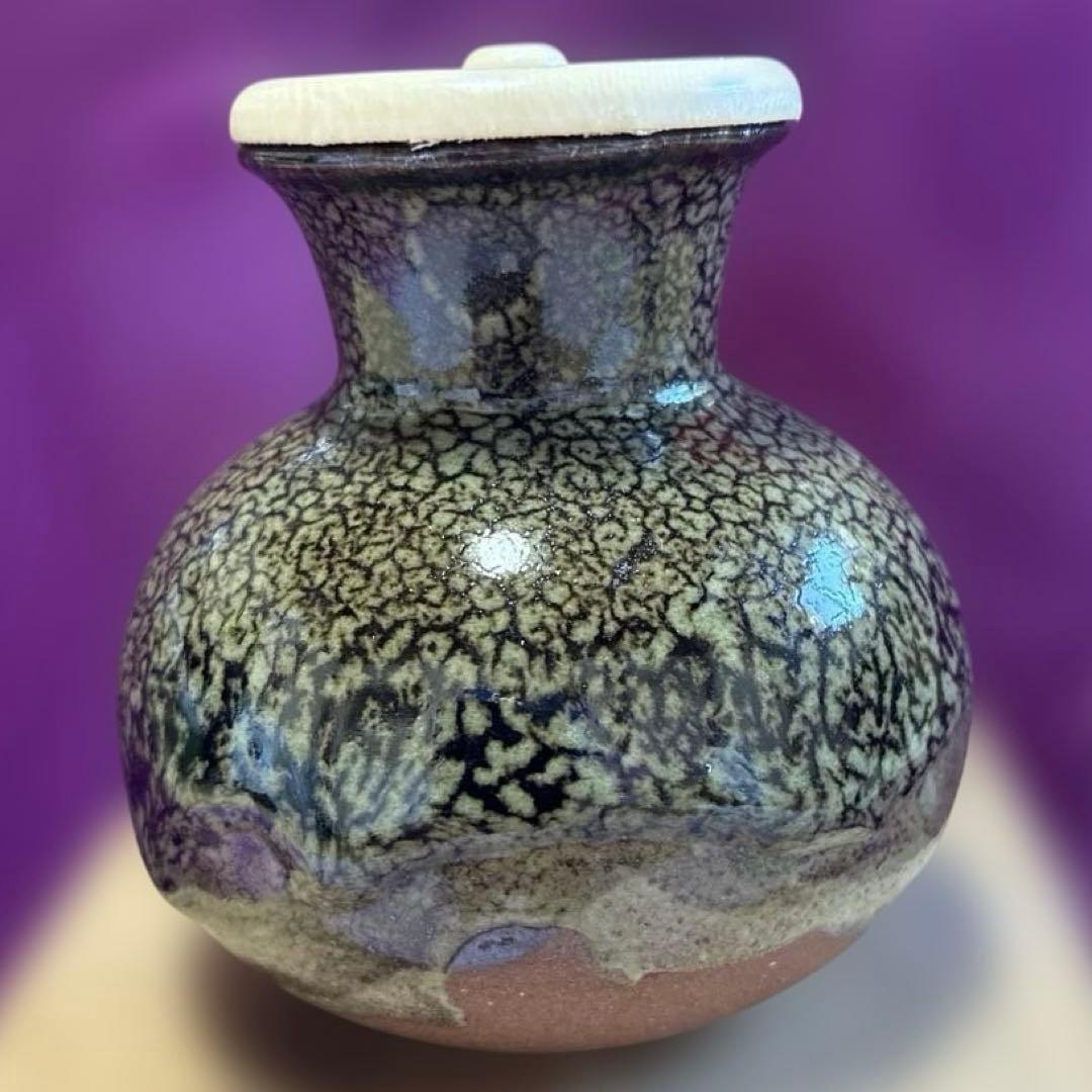 ✨レア✨茶道具✨『墨田窯　金太漢作』　茶入、織部 仕覆袋、共箱