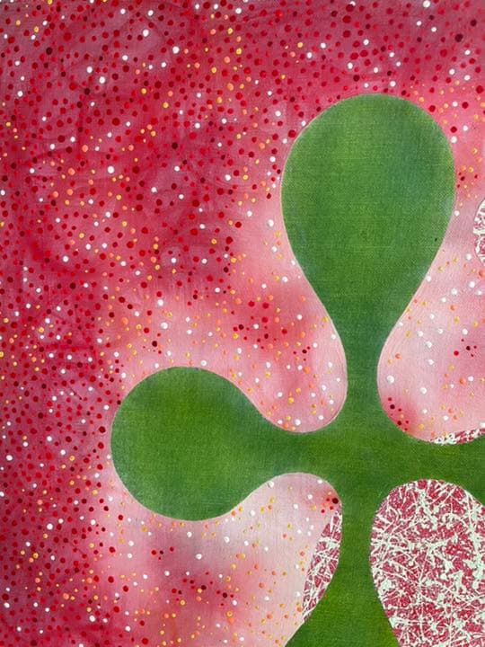 油絵　現代アート　赤NO1  作者　あんどうまさひろ　油彩画