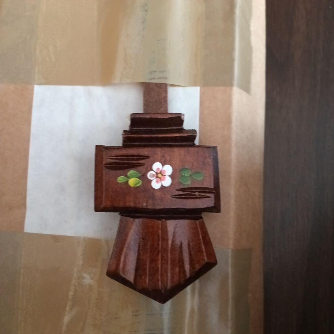 手作り木製時計 動く水車付き