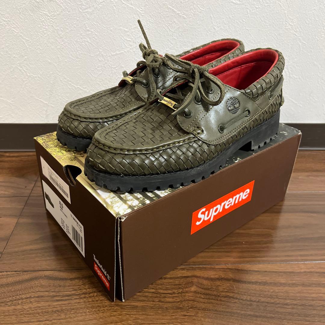 靴 supreme timberland woven 3eye lug shoe
