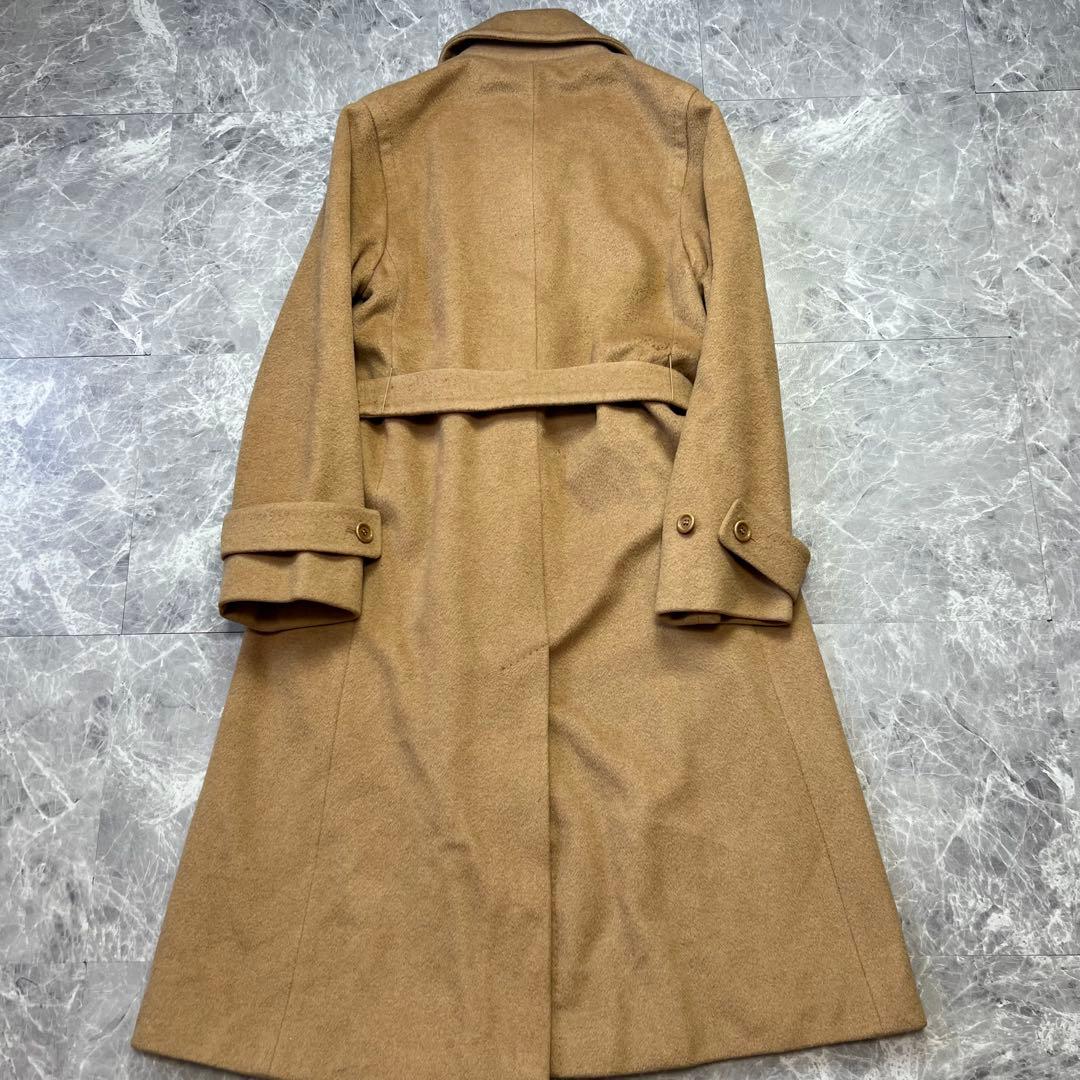 キャメル100♡マックスマーラ　白タグ　ベルテッドコート　女優襟　ロングコート