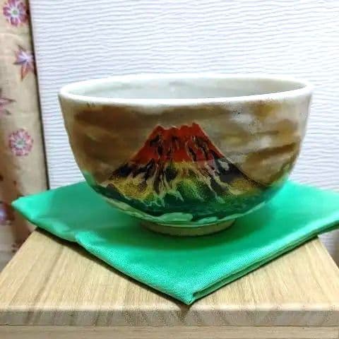 茶碗、赤富士、粉引、寺尾陶象作、くた24番
