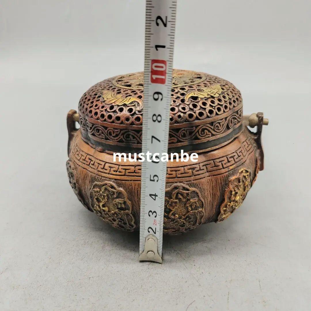 銅製 提梁暖手炉 八宝手炉 香炉 香道具 店舗 室内 装飾品 工芸品 置物