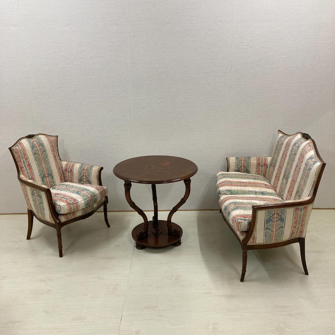 イタリア　象嵌　カフェテーブル ラウンドテーブル　ダイニングテーブル　サイド