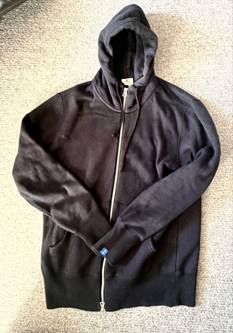 ループウィラー　LW290 吊り編みハイジップフーディ　M size　ブラック