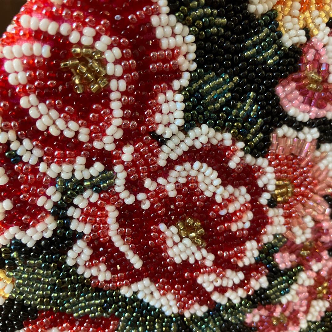 和装 総ビーズバッグ はしもと 刺繍 昭和レトロ 着物