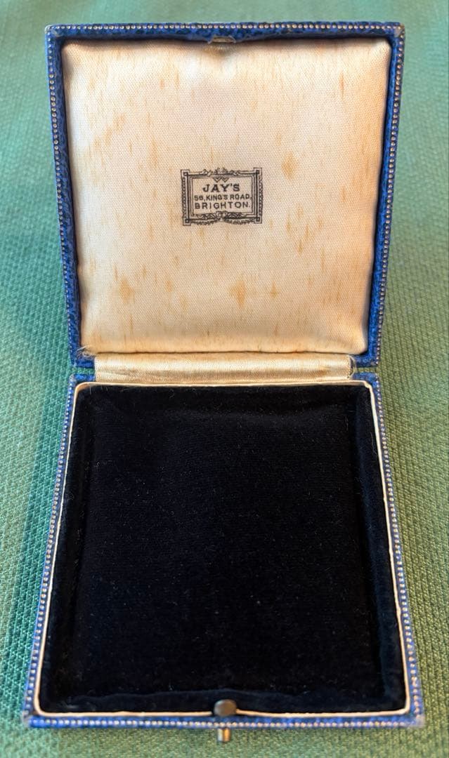 英国『JAY'S』アンティーク ジュエリー ケース 青色