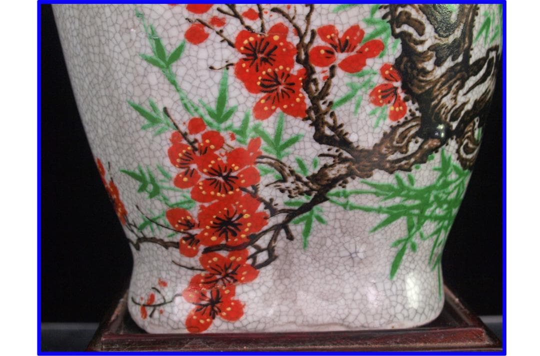 中国 清時代　在銘手描き花瓶 美術品　激安骨董品 DE1040B12-5