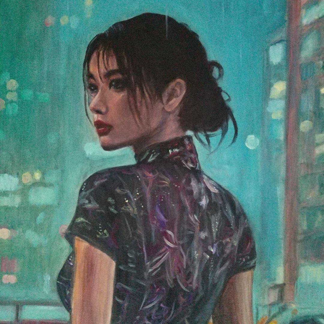 人物画#19 女性の肖像 油彩画 15号 P15 油絵