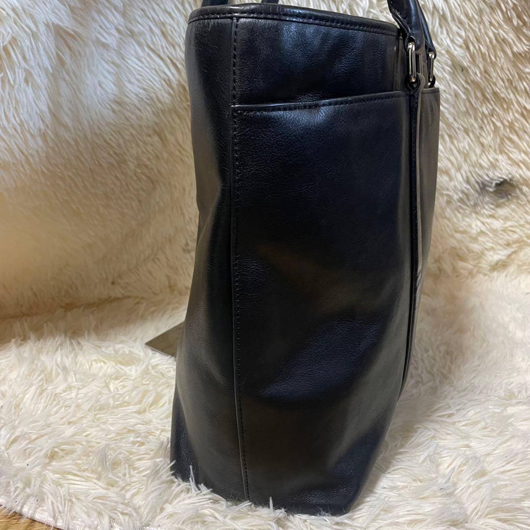 コーチ　メトロポリタン　2way　ビジネストート　ビッグトート　シボ革　黒　A4