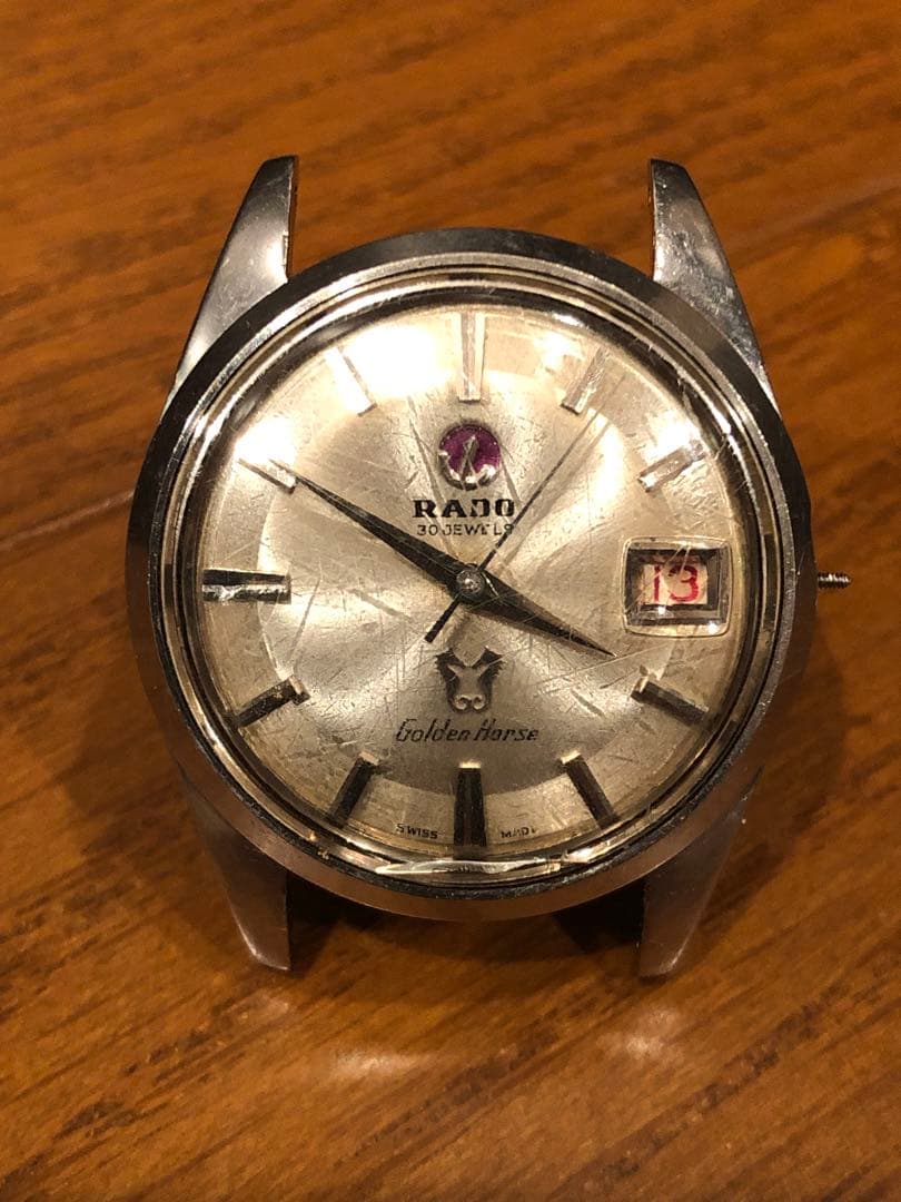 RADO GoldenHorse 自動巻き ビンテージ　風防割れ　ジャンク