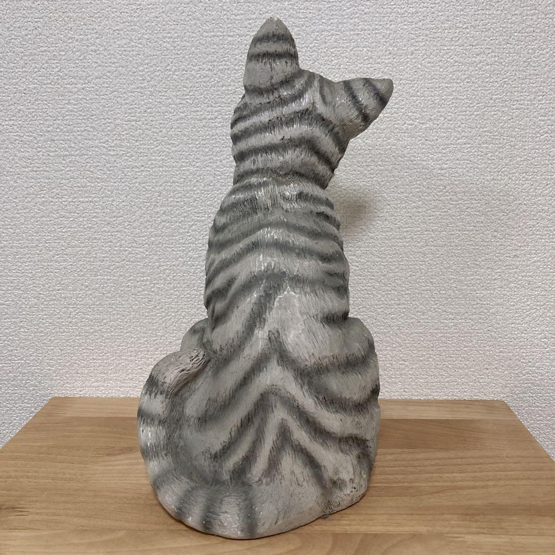 イタリア　リアル猫 ネコ　ねこ　キャット　サバトラ　置物 オーナメント オブジェ